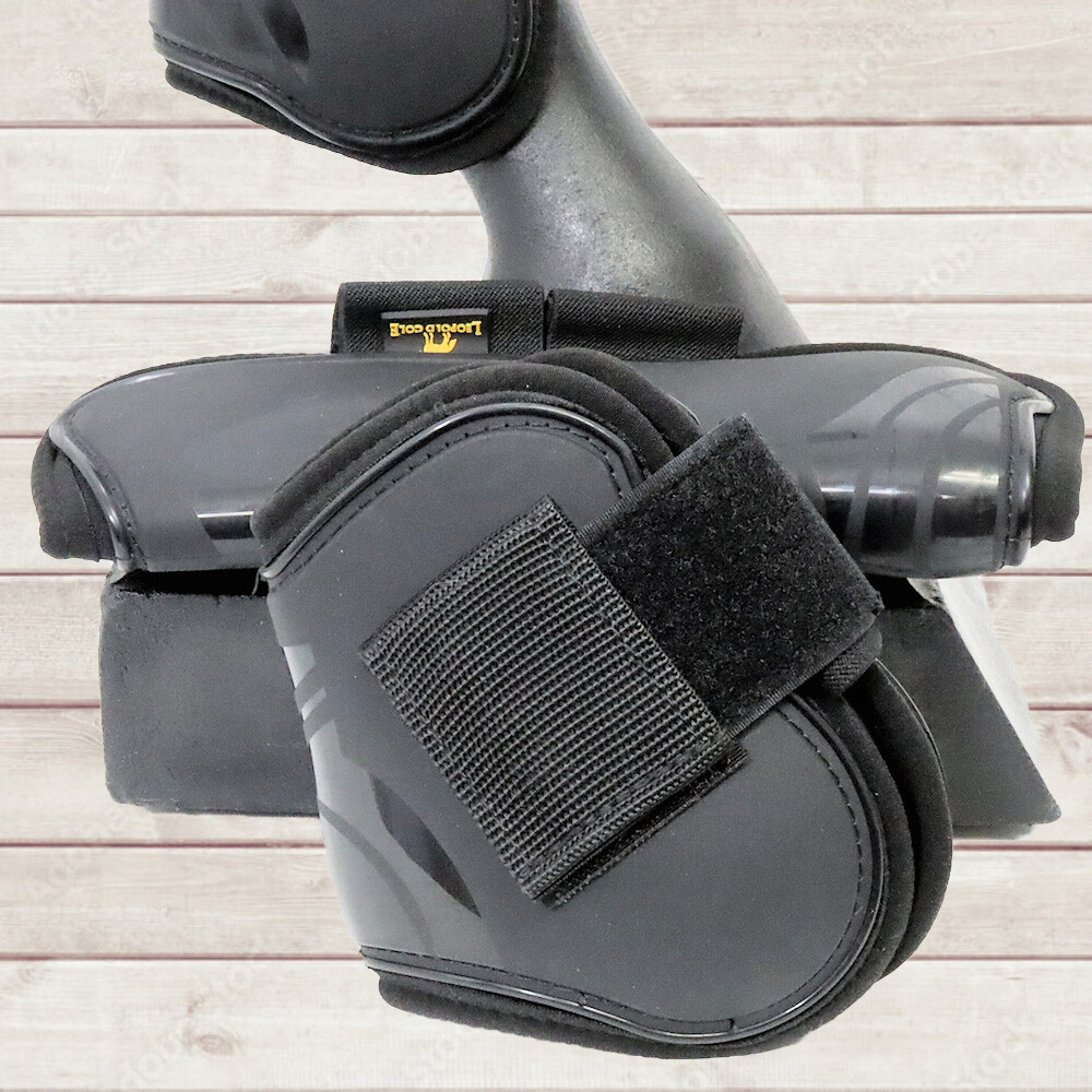 NEW Leopold Cole Black Medium Jump Boots with Hook & Loop