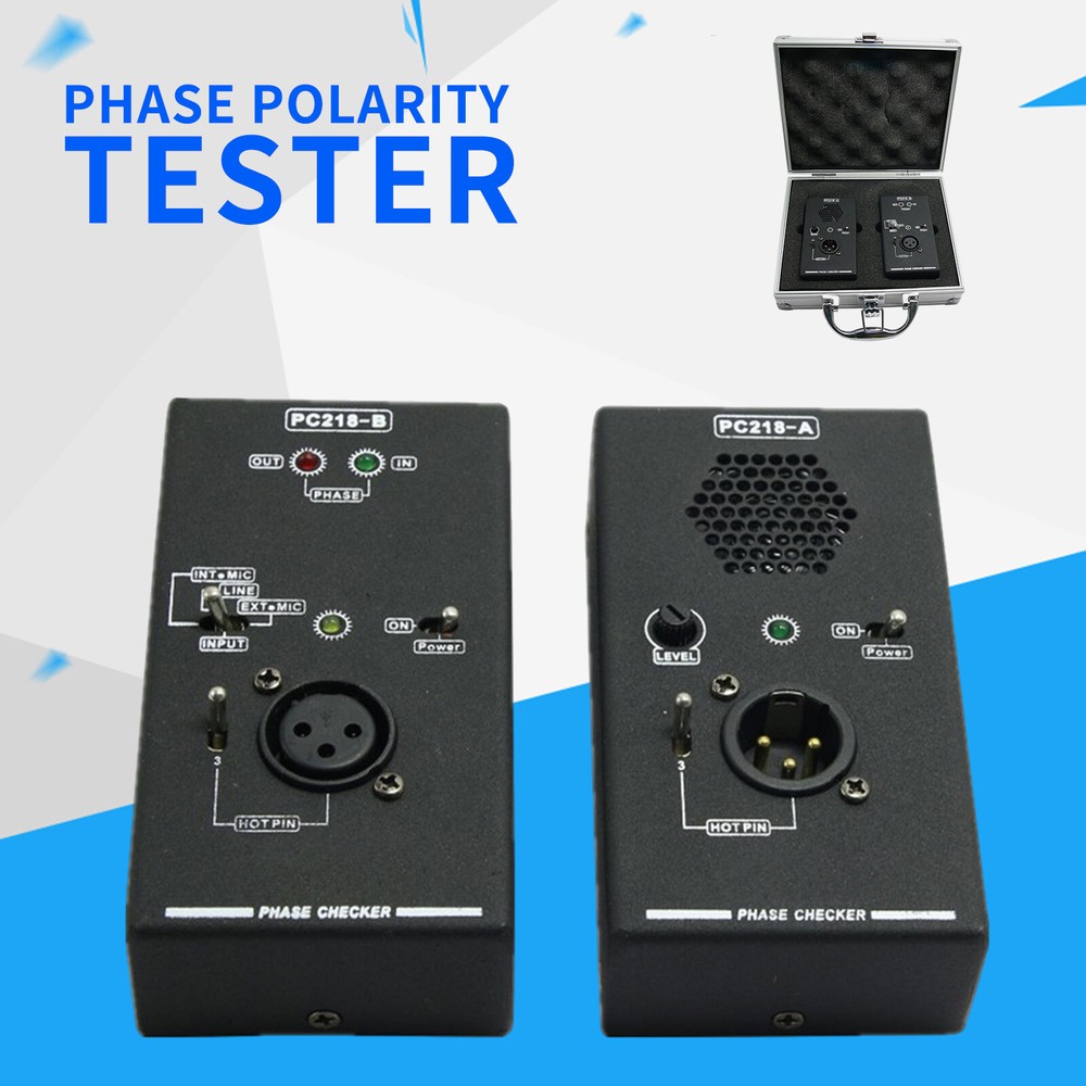 New PC218 Phase Polarity Tester Checker Detector Speaker Microphone SoundTesting