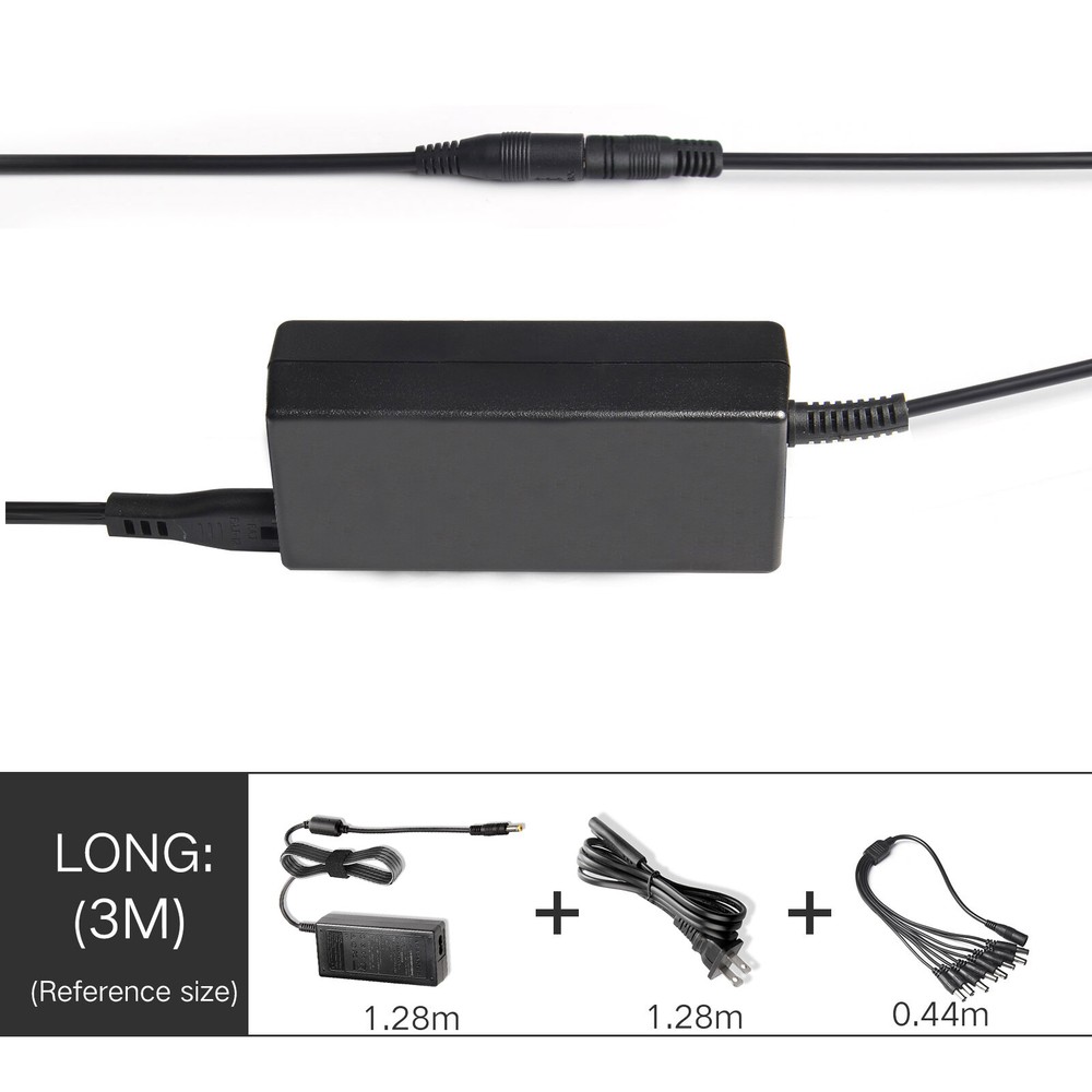 DC 12V 5A UL Power Supply Adapter or 8 Split Cable For CCTV Security Camera NVR