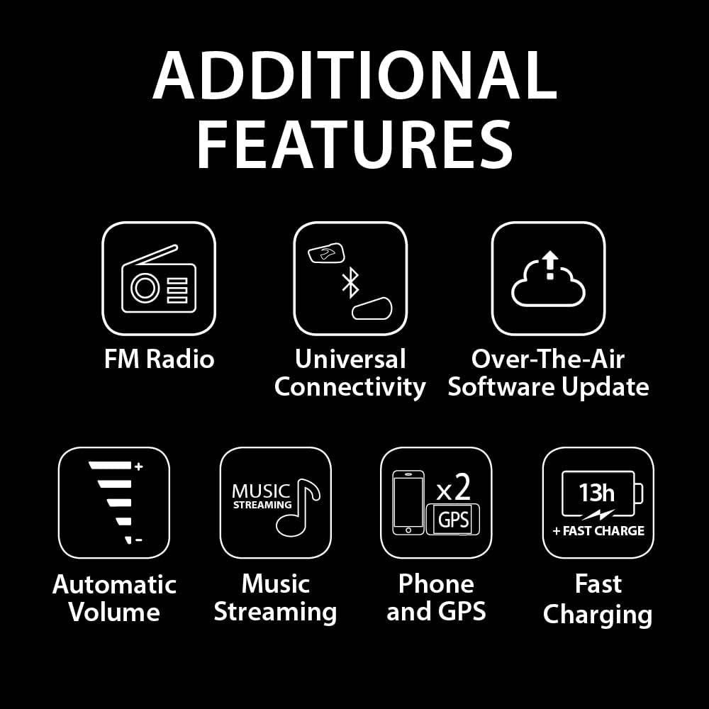 Systems FREECOM 2X Motorcycle 2-Way Helmet Bluetooth Communication System Hea...