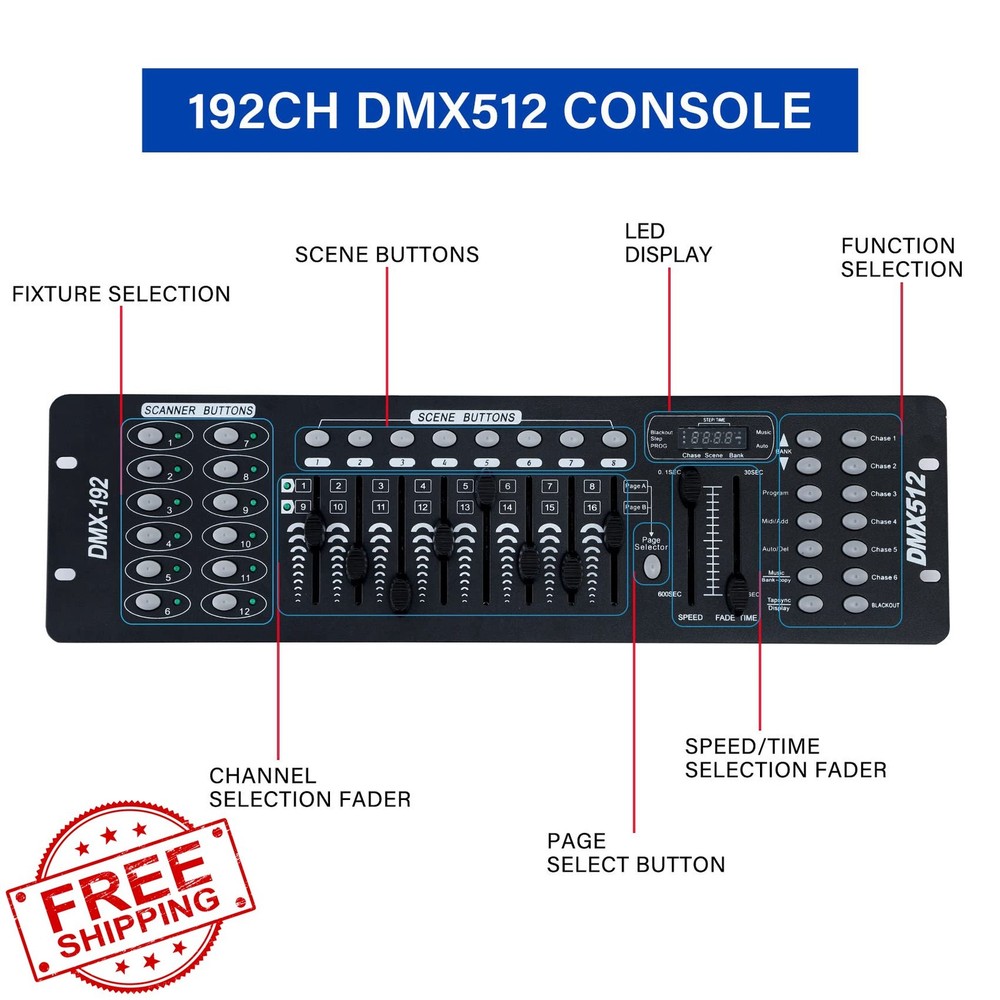 TCFUNDY 192 Channel DMX Controller Light Console