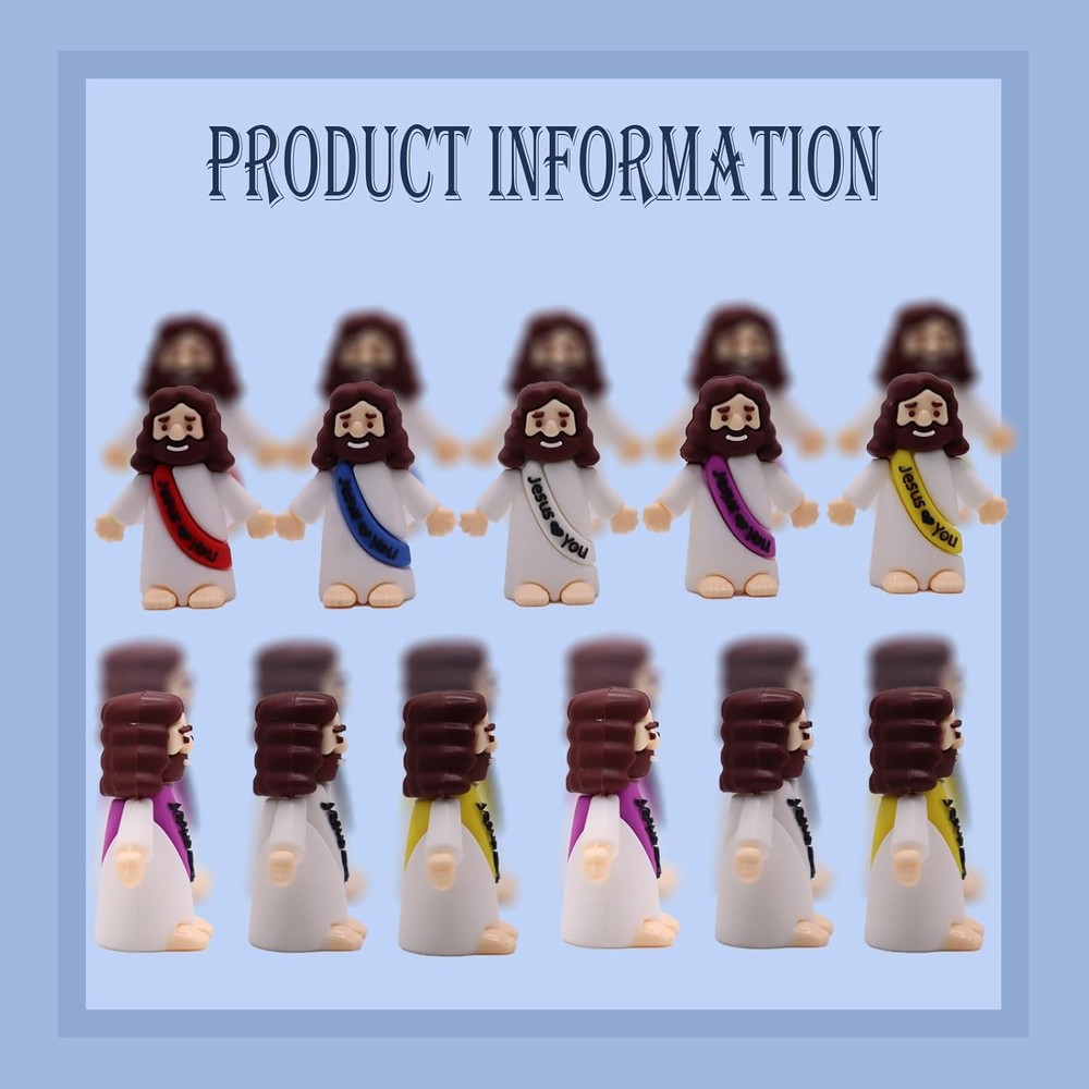Little Jesus Figures, Mini Figurines in Bulk, Multicolor Tiny 20