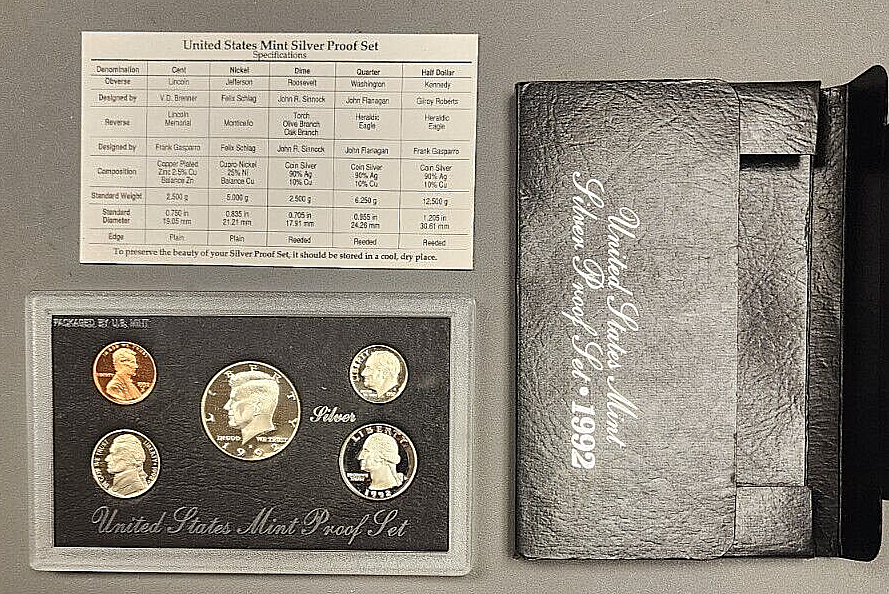 1992-s SILVER U.S. Proof Set. In a black standard size proof set container