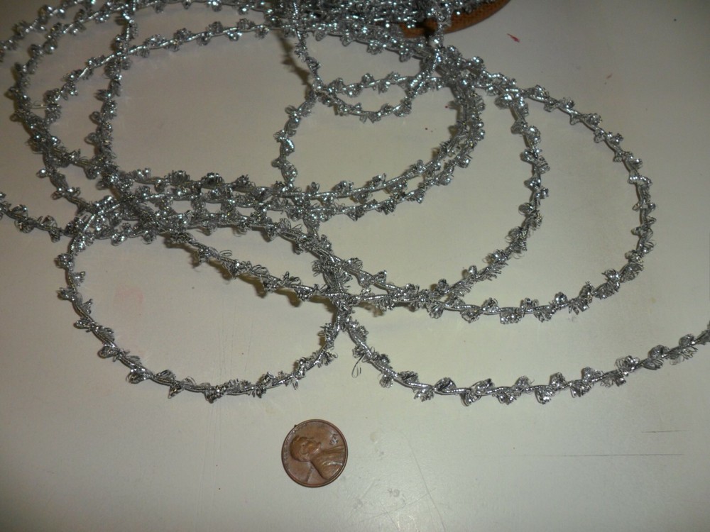 Vintage Elastic Metallic Braid - Silver 5 yards per Lot