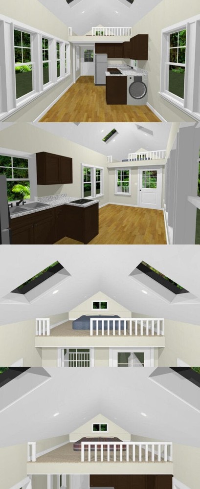 10x28 Tiny House -- 476 sq ft -- PDF Floor Plan -- Model 4F