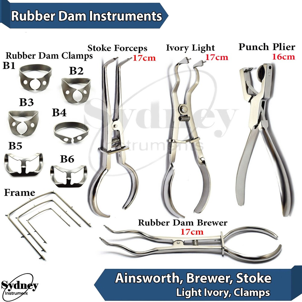 Rubber Dam Clamps Brinker Ainsworth Hole Punch Pliers Endodntic Forceps Lab