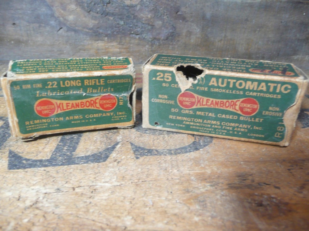 Vintage Kleanbore Empty Boxes .25 and .22