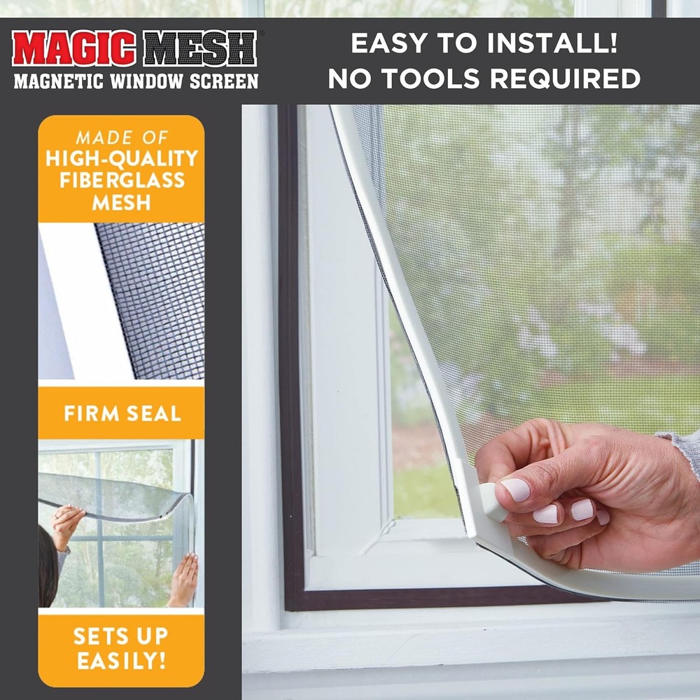 New Magic Mesh Magnetic Window Screen Replacement Screen Mesh DIY