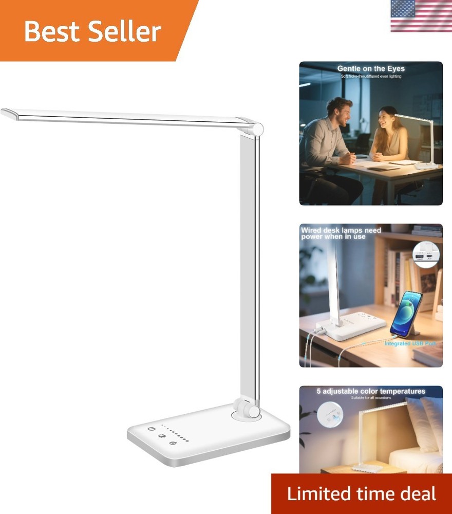 Elegant LED Reading Lamp with Adjustable Brightness & 5 Lighting Modes