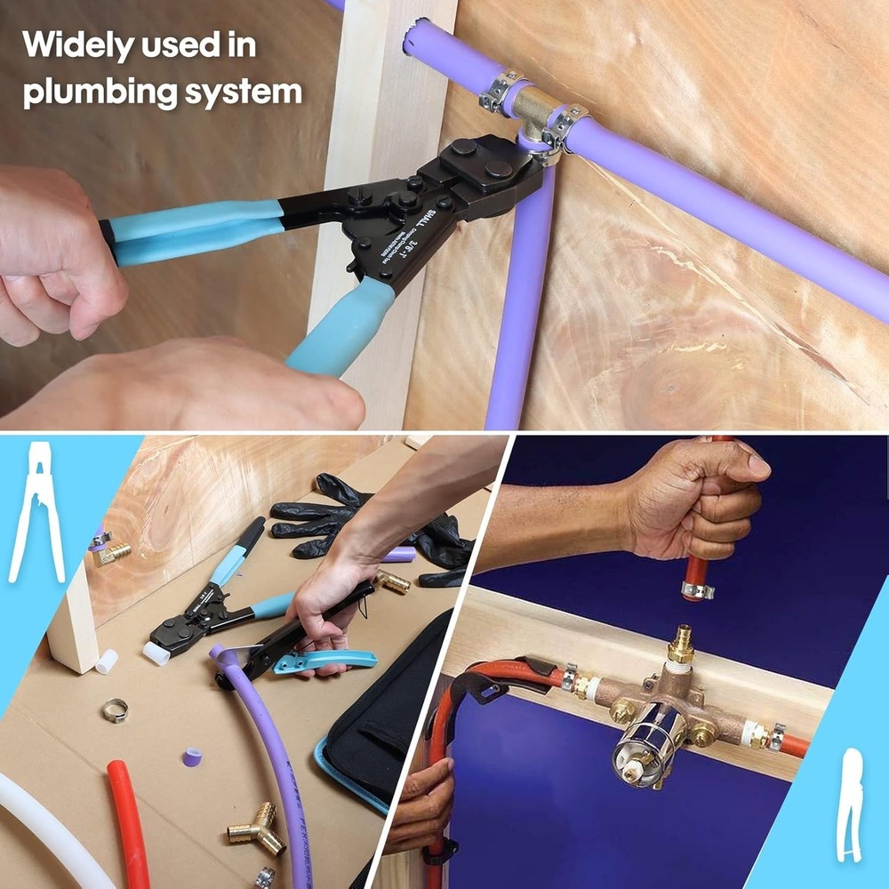 Professional Garde Pex Crimping Tool Kit with Clamp Organizer & Calibration Tool