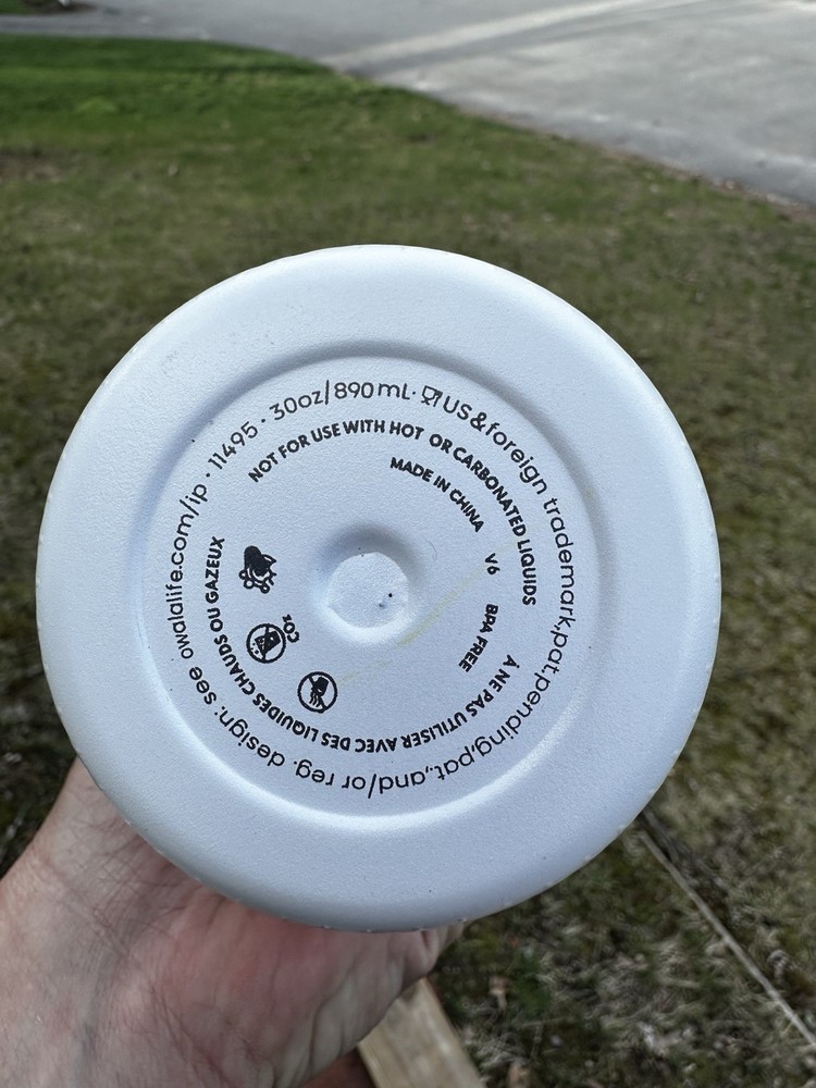 White Color Drop Golf Owala Bottle