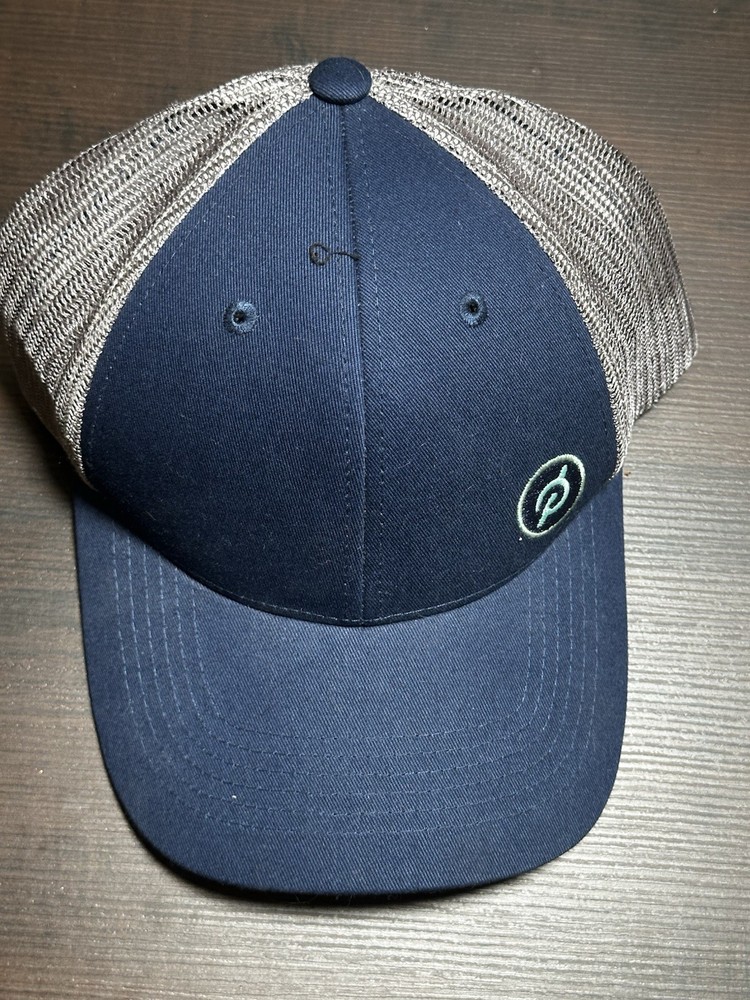 Peloton Logo Baseball Hat Cap Navy Blue Strapback Adjustable Mesh