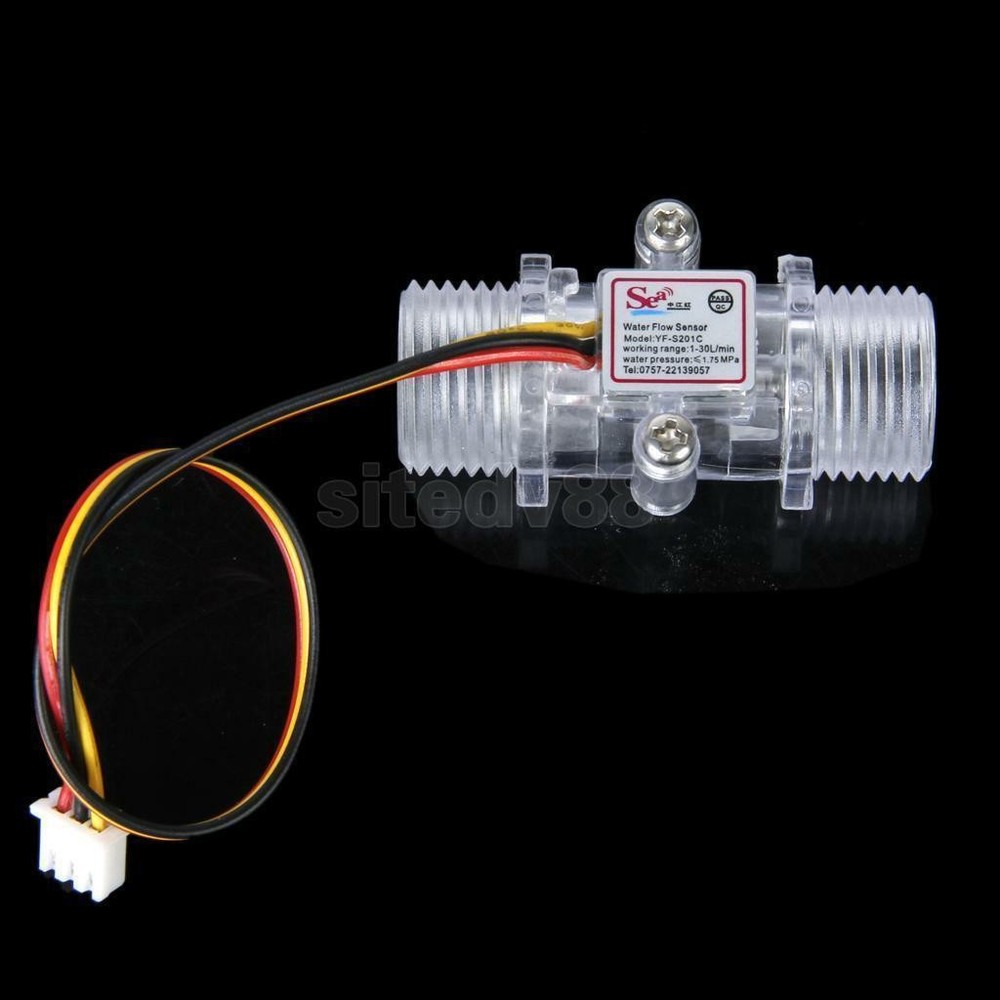 G1/2" Copper Water Flow Hall Sensor Switch Flow Meter Flowmeter Counter A