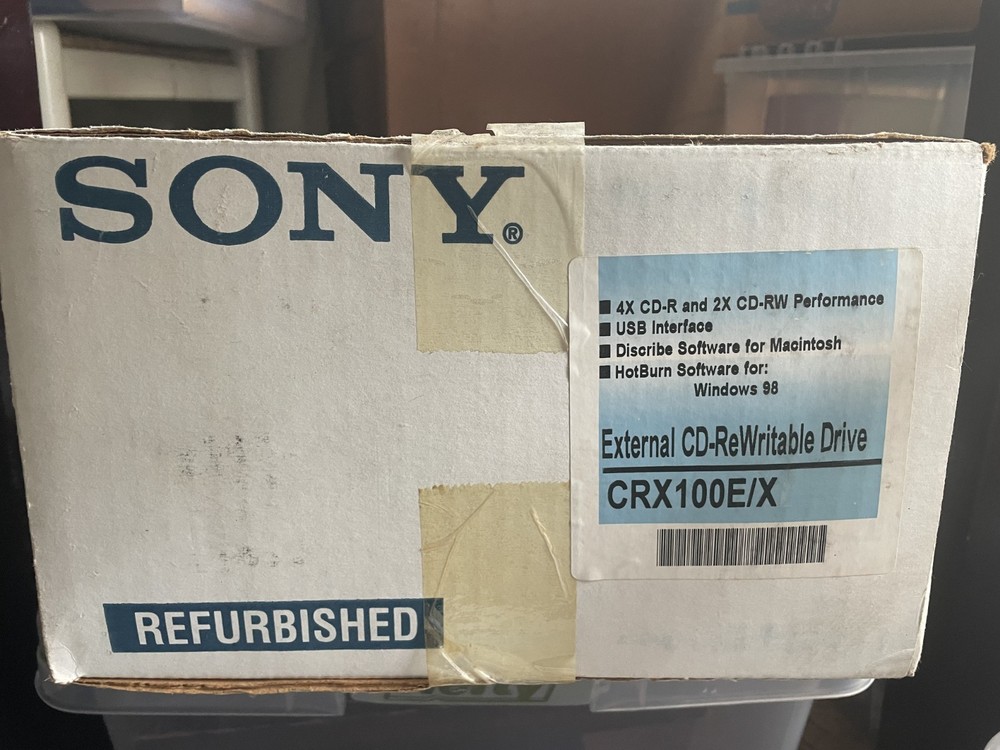 Sony Spressa CRX100E/X2 External USB CD-RW Drive -Mac & PC- 2MB Buffer -MO8
