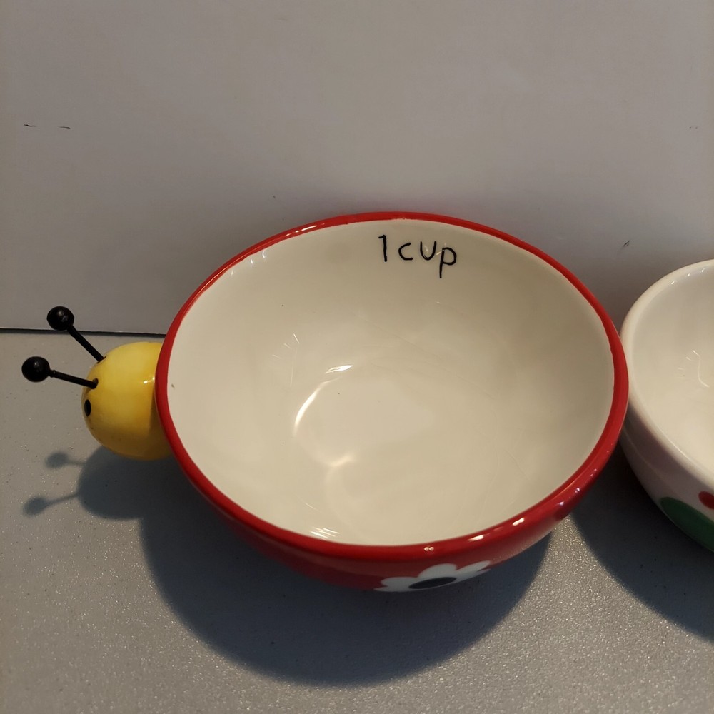 Boston Warehouse Trading#1638444 Ladybug Ceramic Nesting Measuring Cups