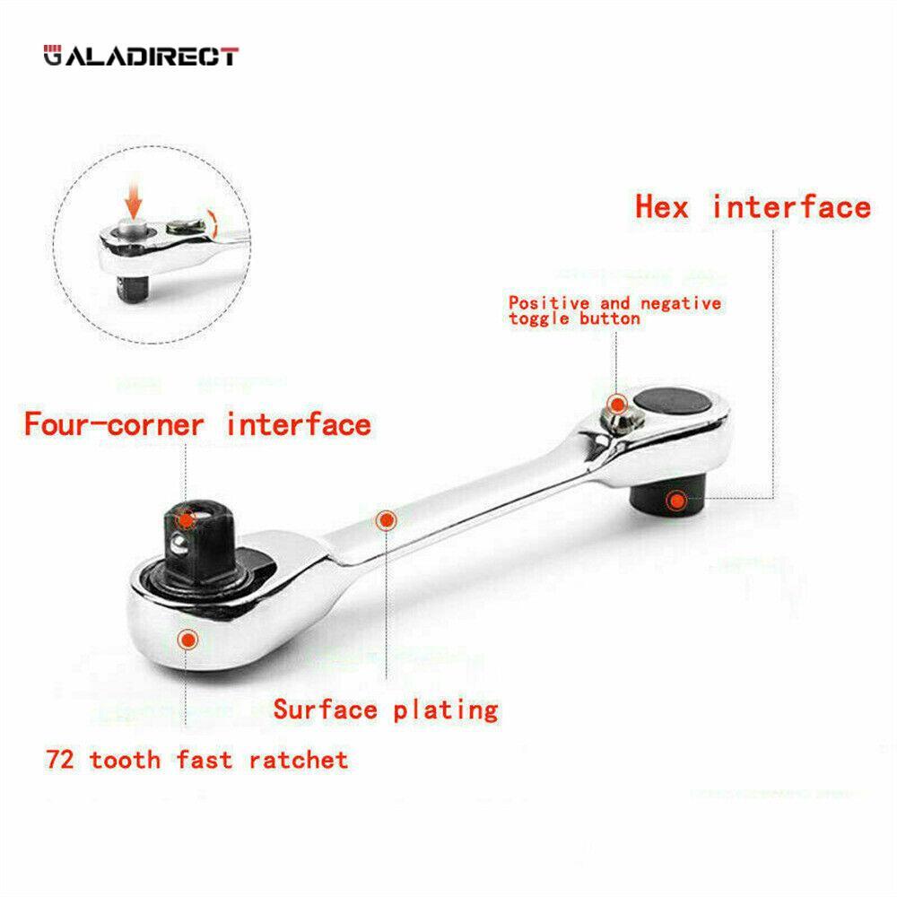 1/4" Mini Double-Ended Quick Socket Ratchet Wrench Rod Screwdriver Bit Tools NEW