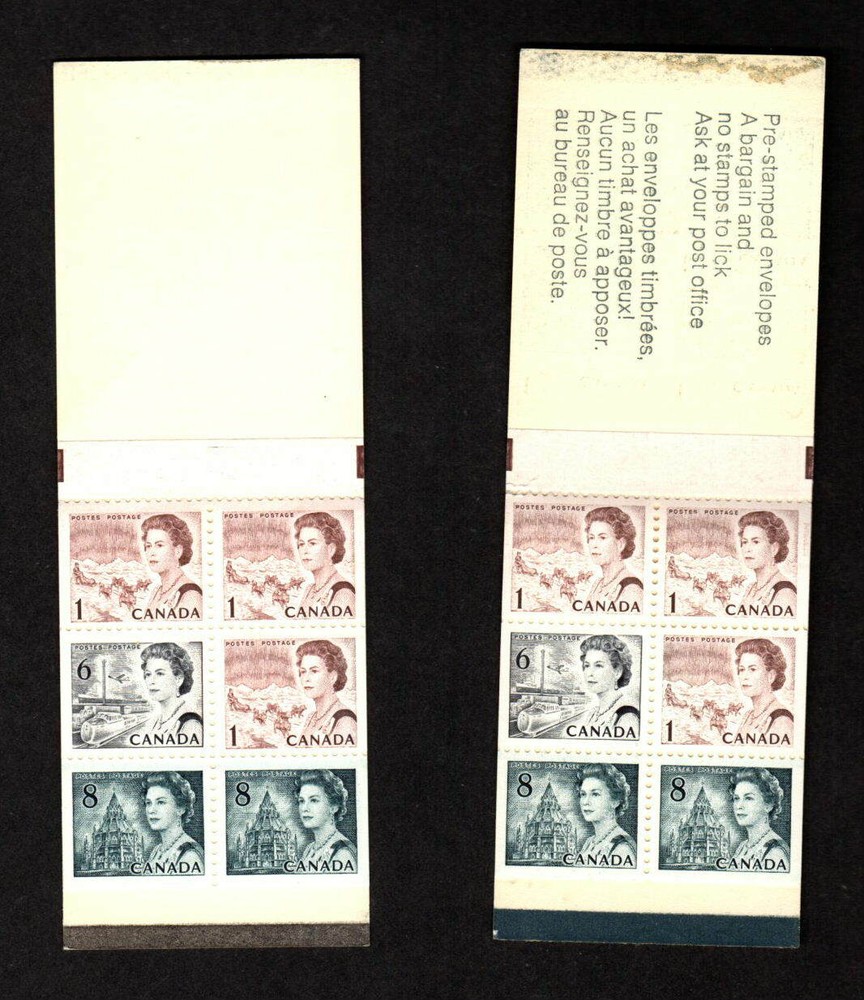 CANADA BK69 2 DIFFERENT COVER DESIGNS WITH PANES 544a