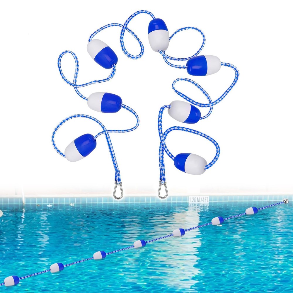 16ft -20ft Adjustable Pool Safety Rope with Floats, Floating Pool Divider-