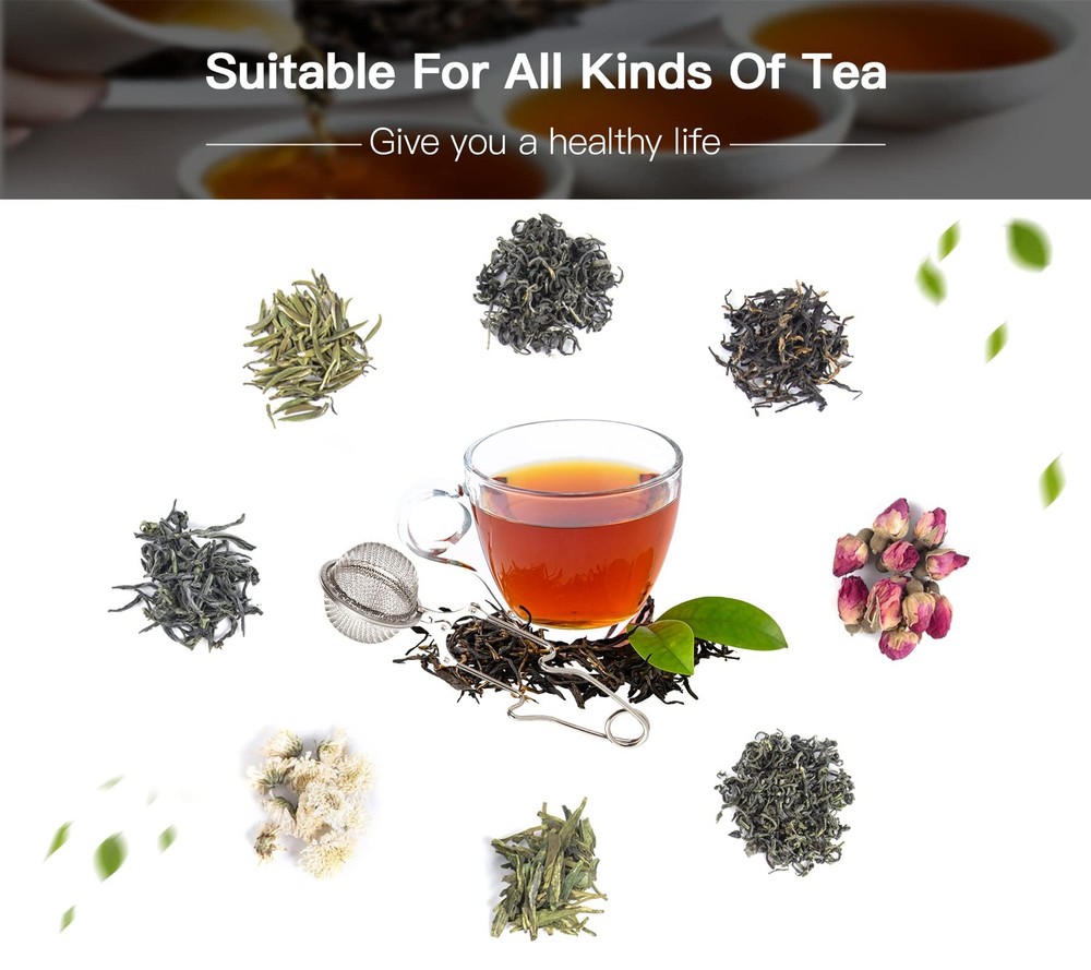 Snap Ball Tea Strainer, 2 Pack Stainless Steel Tea Infuser Filter with Handle...