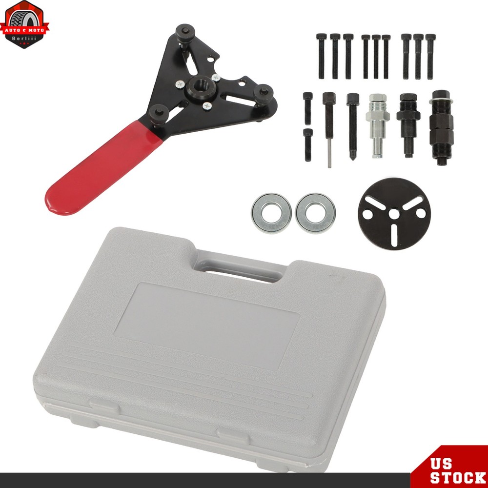 A/C Compressor Clutch Removal Installation Holding Tool Kit with Storage Case