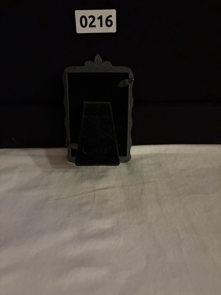 Ornate Silver Metal Scroll Pattern Mini Photo Picture Frame Free Standing
