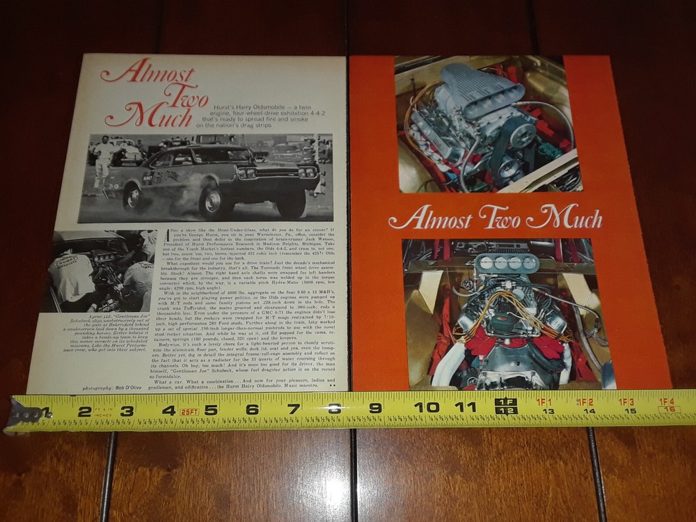 HURST HAIRY OLDSMOBILE ORIGINAL 1966 ARTICLE