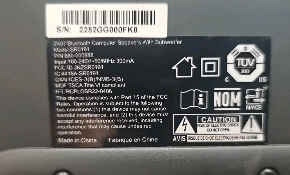 Logitech Z407 Subwoofer Only for Bluetooth Computer Speaker Sound System