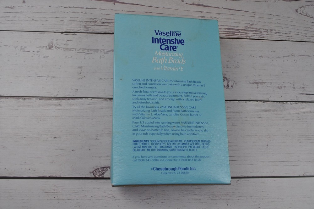 Vintage Vaseline Intensive Care Moisturing Bath Beads Box PROP