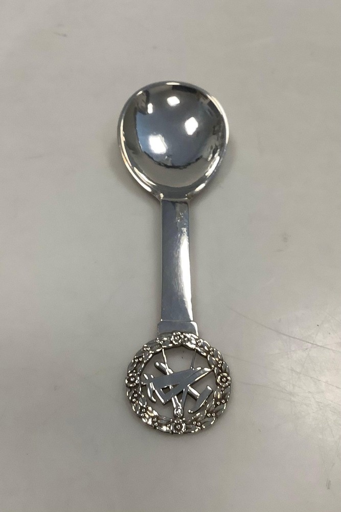 Evald Nielsen Masonic Lodge spoon in silver