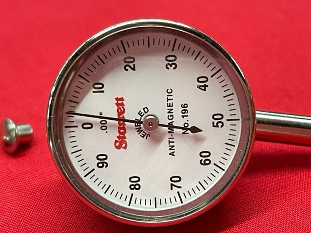 Starrett 196B6 Universal Back Plunger Dial Indicator, Antimagnetic & 3 Points