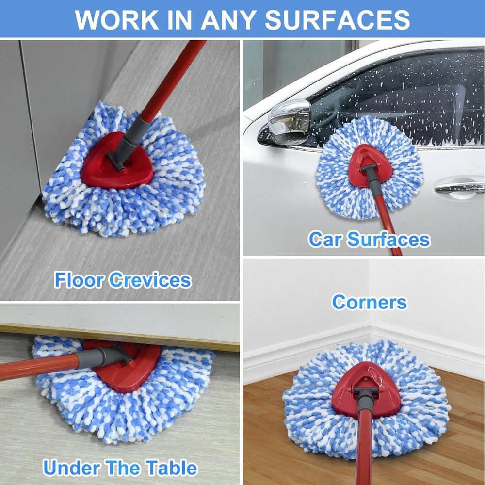 Spin Mop Replace Head Mop Handle And Base Compatible With Ocedar Rinseclean 2tan