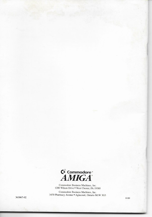 Commodore Amiga 2000 HD Operator's Manual