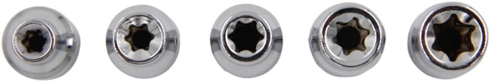 5Pcs E Torx Star Female Bit Socket Set 1/4" Drive E4 -E8