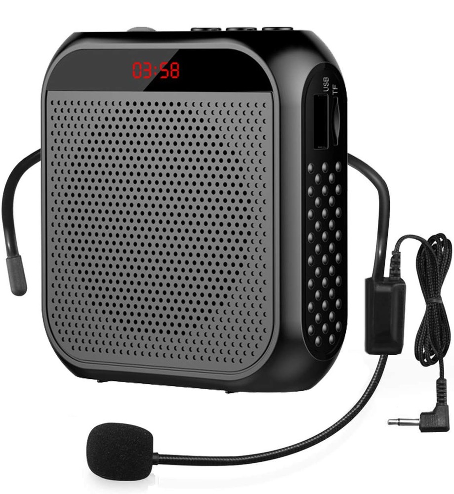 Portable Voice Amplifier with Wired Microphone Headset Rechargeable PA System...