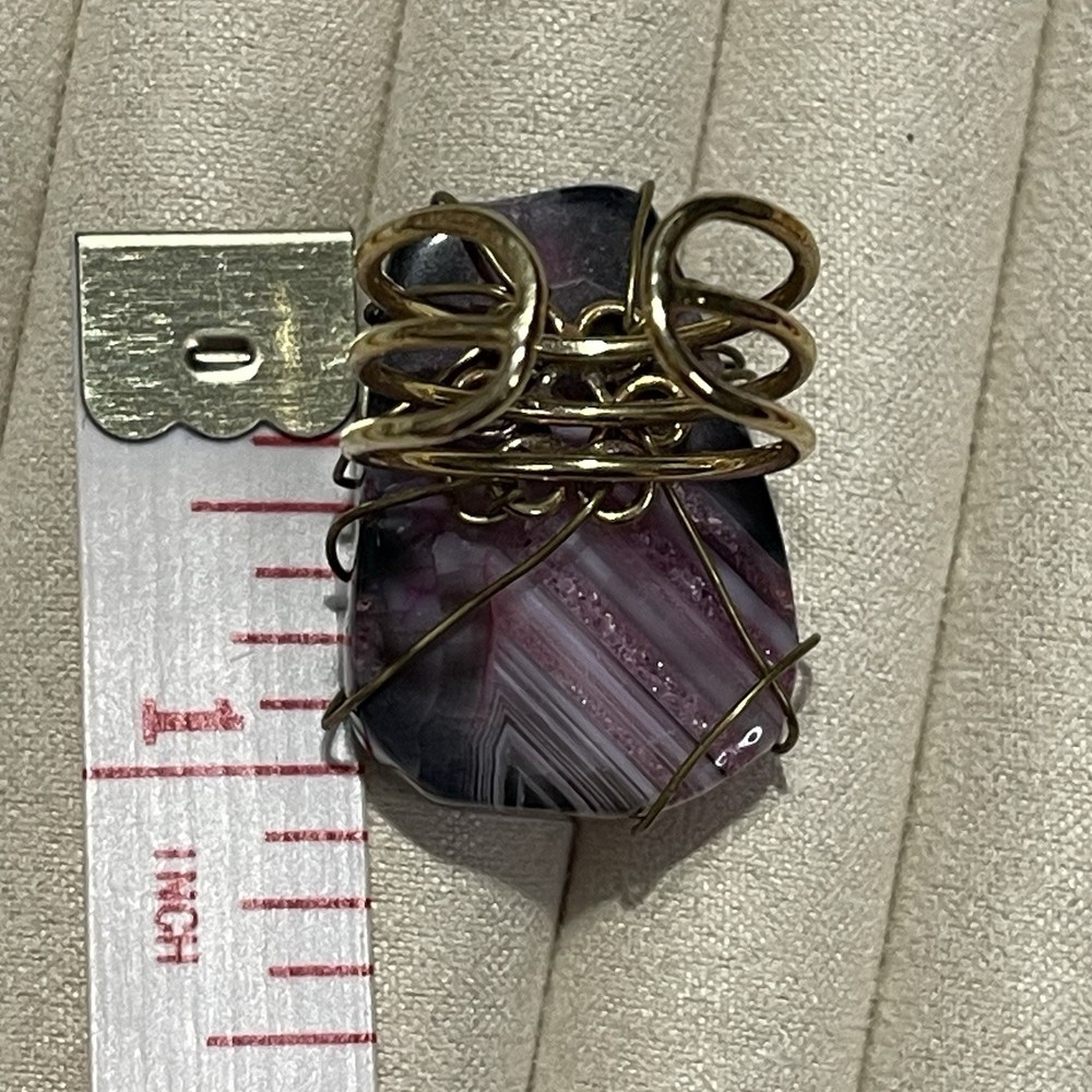 Wire Wrapped Fluorite Ring - Adjustable - Smooth