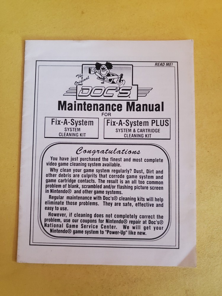 Docs Maintenance Manual INSERT ONLY Authentic