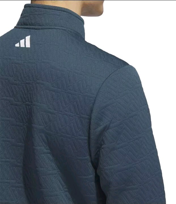 adidas Men's DWR Quarter Zip Pullover, Arctic Night, Medium Medium Golf Sweater