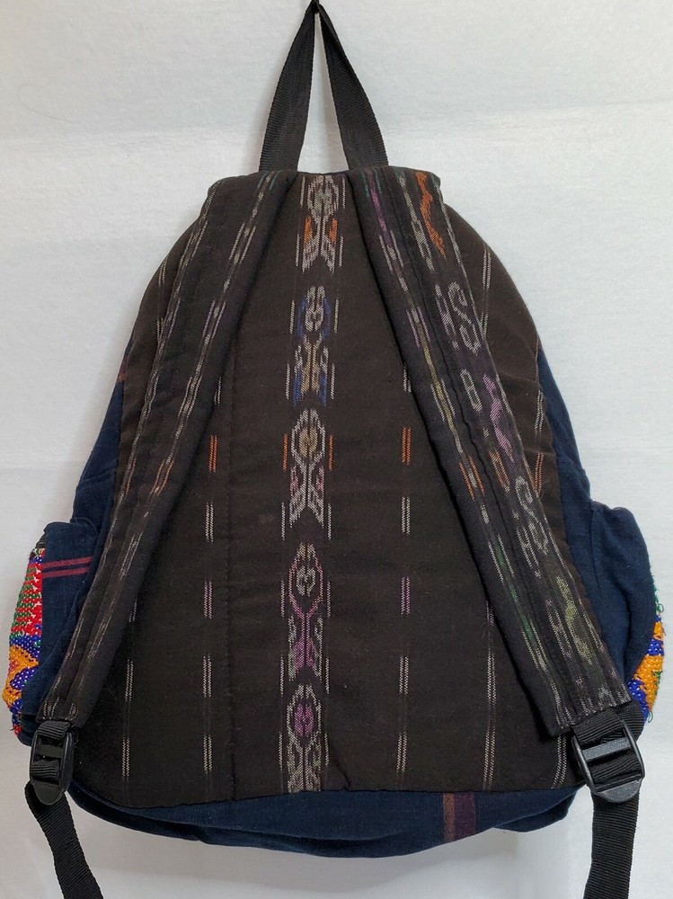 Embroidered Backpack Belize Multi-Colored Stitched Hand Crafted