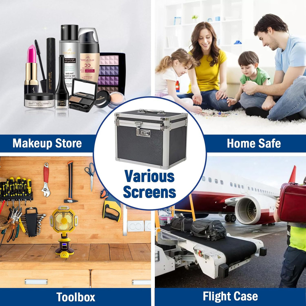 lock box with code, Large Lock Box for Storing Medications & Valuables with Code