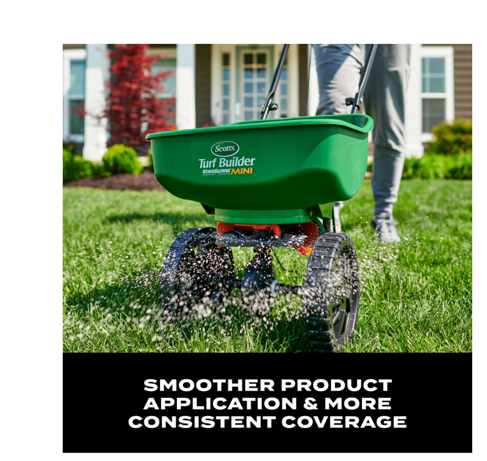 Scotts Turf Builder EdgeGuard Mini Broadcast Spreader for Grass Seed