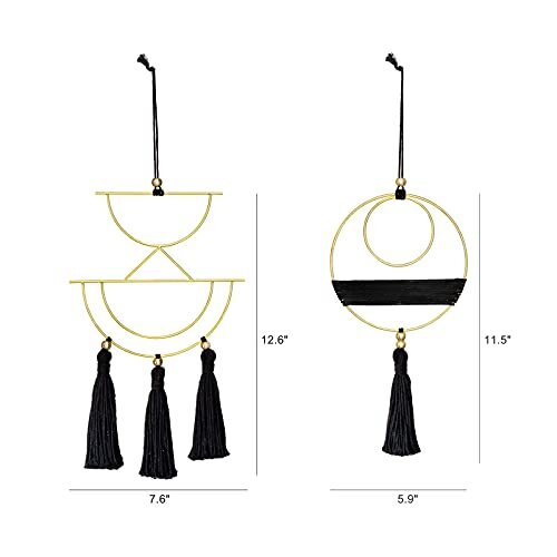 2 Pcs Small Macrame Wall Hanging Boho Decor Cute Home Art X-Small Black