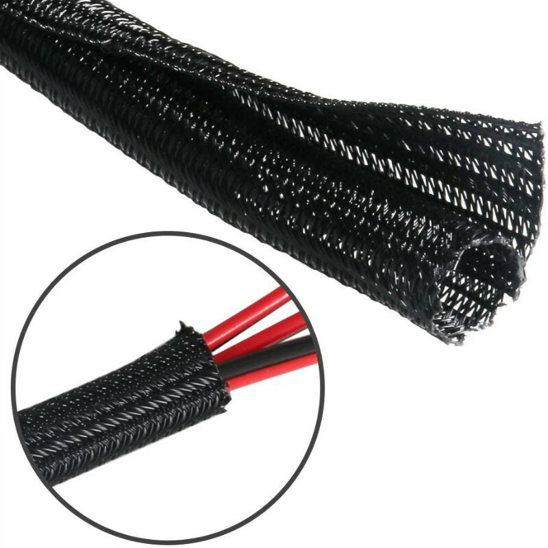 5M Braided Wire Cable Sleeve Nylon Cord Protector Split Pipe Cable Organizer DIY