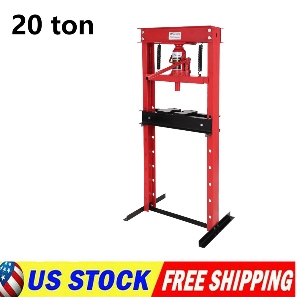 ⭐20 Ton H-Frame Hydraulic Shop Press Heavy-Duty Adjustable Worktable for Garage