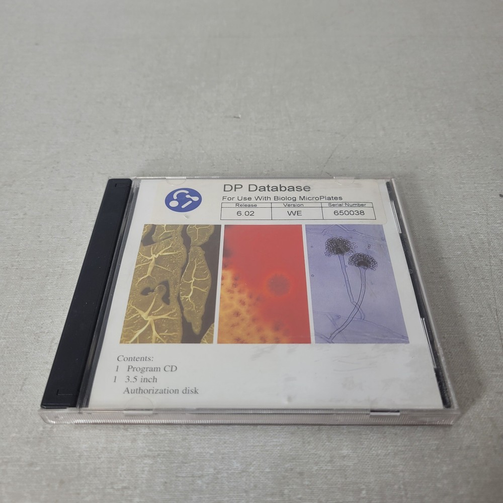 Biolog 650038 DP Database 6.p2 WE Program CD w/ Authorization Floppy Disk