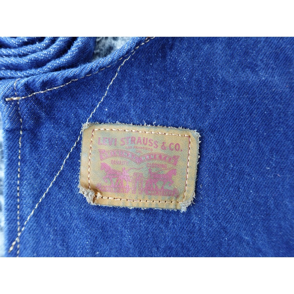 Levi Strauss Co Denim Work Apron Blue Adjustable Straps Double Bib Pockets