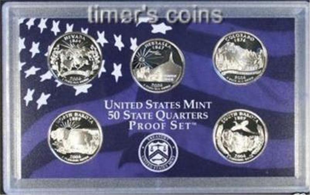 2006 Proof State Quarter Set - 5 Coins - No Box/COA