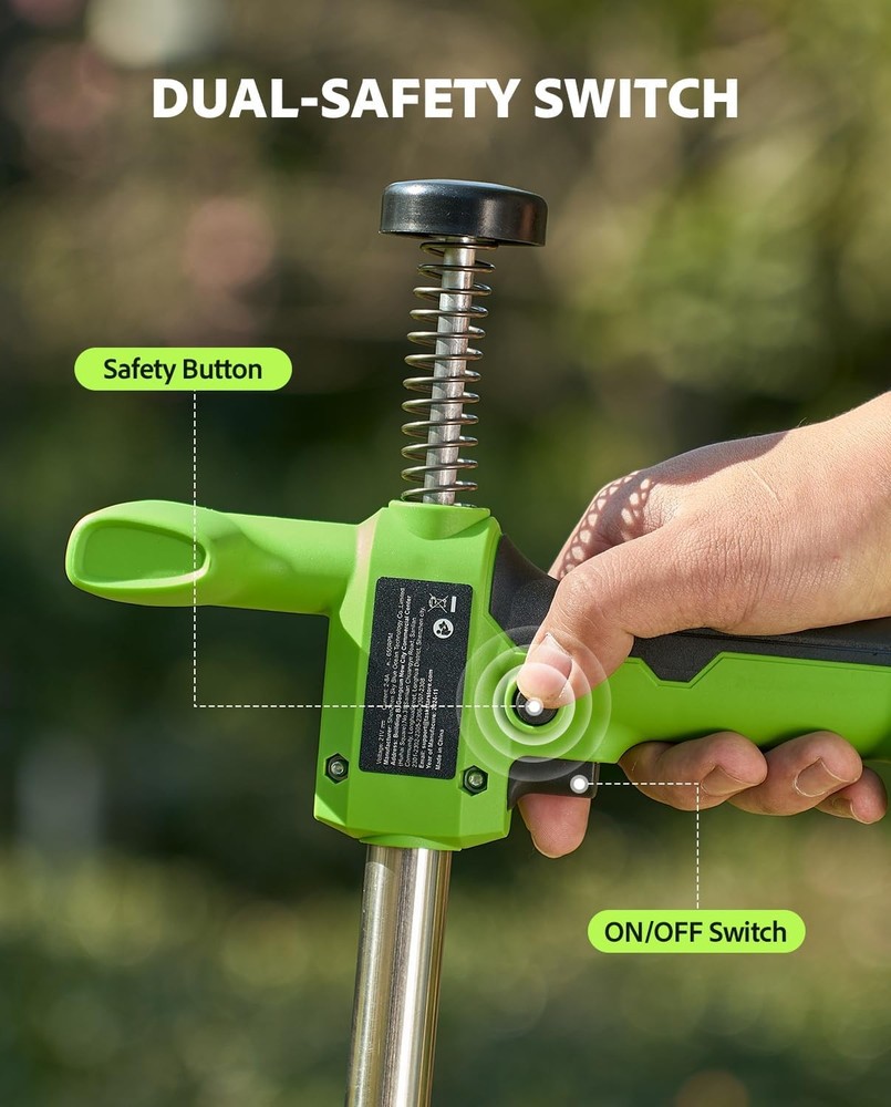 TaskStar Electric Weed Puller Tool 2pcs 2000mAh Battery without Bending Kneeling