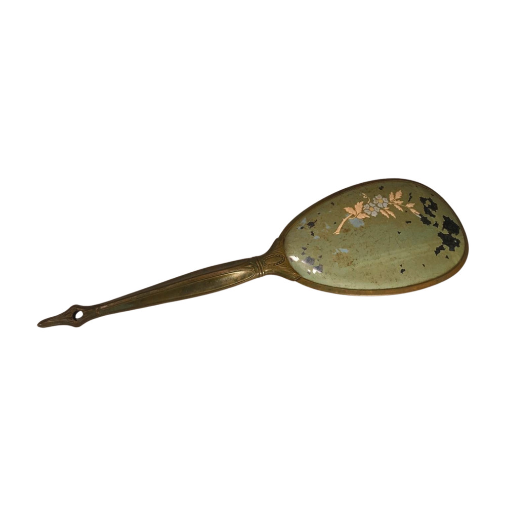 Old Floral Hand Mirror