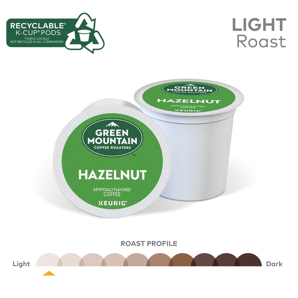 Hazelnut Coffee Pods 24 Count Light Roast Compatible with Keurig Machines