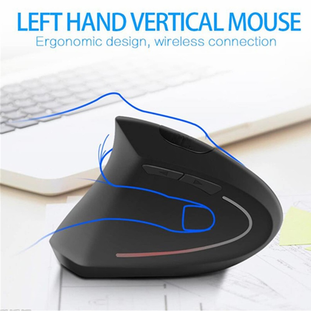 Left Handed Vertical Mouse Wireless Rechargeable Ergonomic